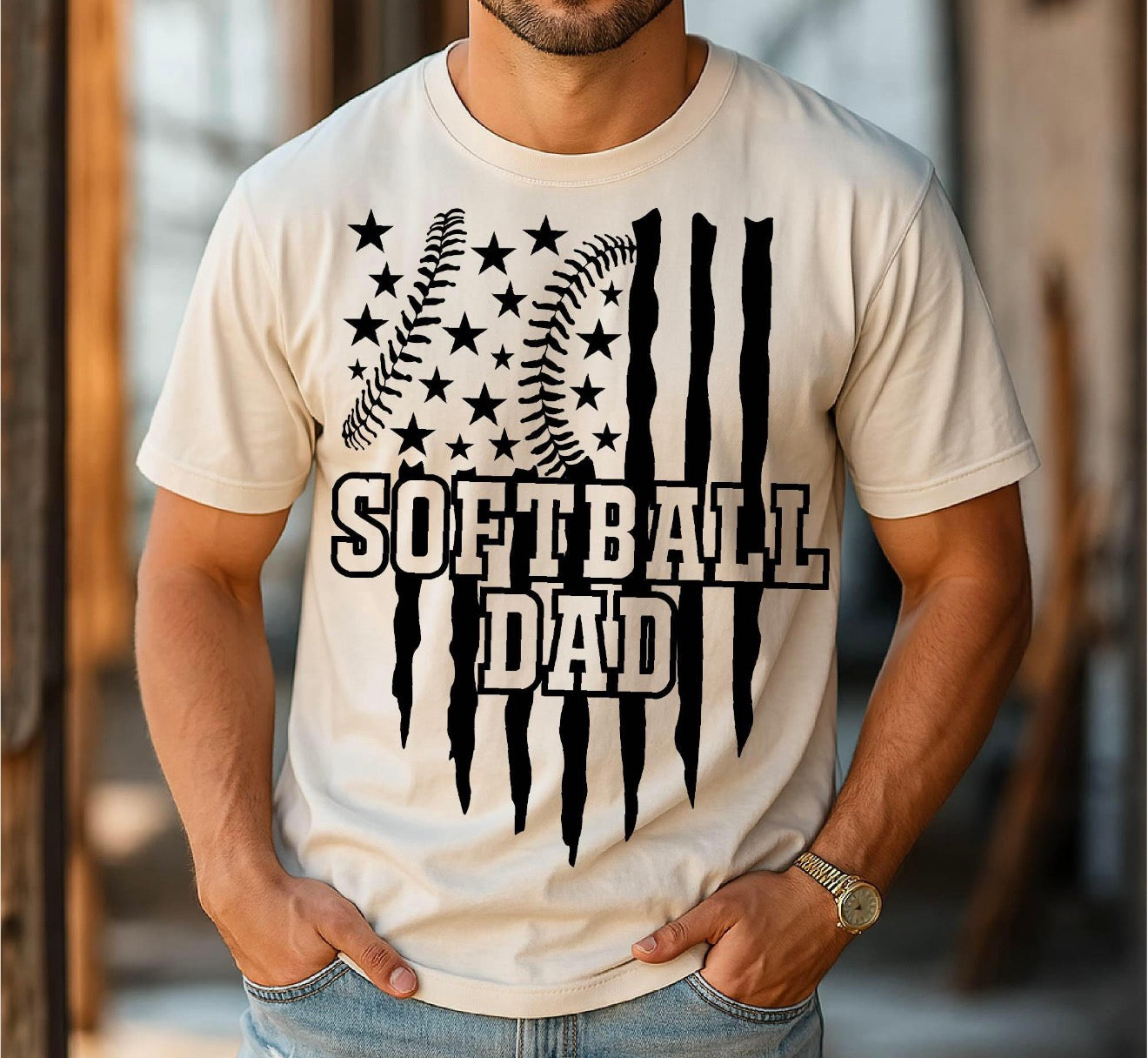 SOFTBALL DAD - TSHIRT- (GILDAN/JERZEES)
