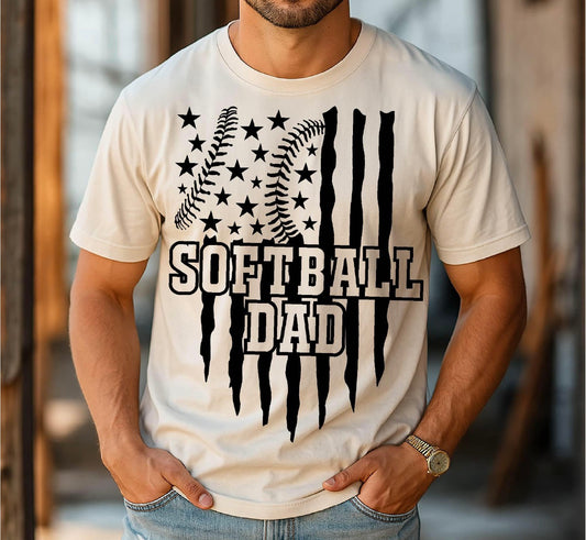 SOFTBALL DAD - TSHIRT- (GILDAN/JERZEES)