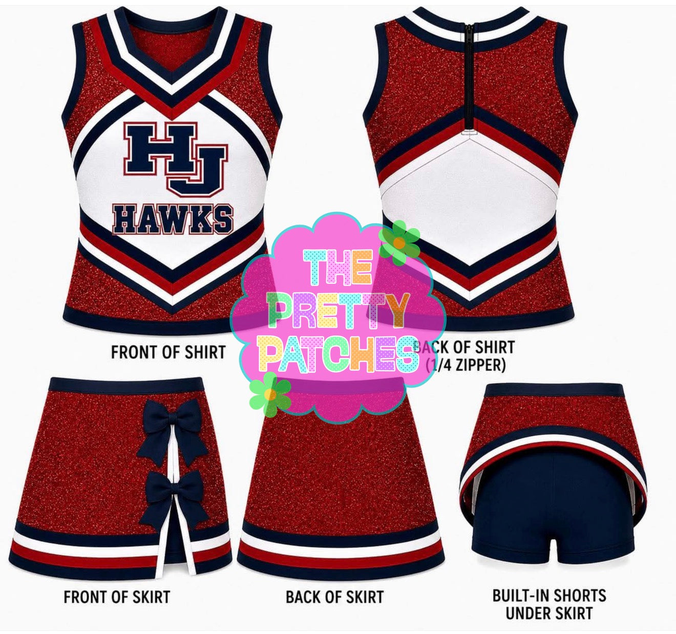 HJ HAWKS GLITTER CHEER UNIFORM (PREORDER) 060826KB
