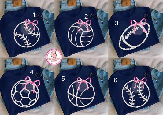 Pearl Sports with Bow-T SHIRT - (GILDAN/JERZEES/LAT)-060226br