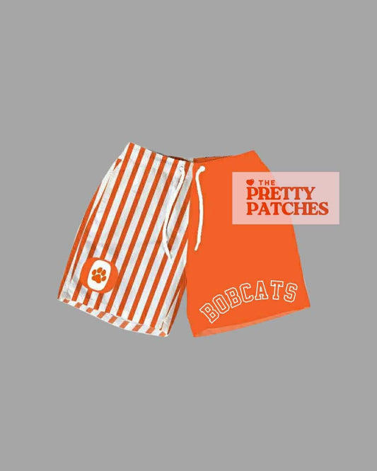 OF Bobcats Half Orange/ Half Orange & White Stripe with Mascot Head & Wording (ADULT) - PRE ORDER