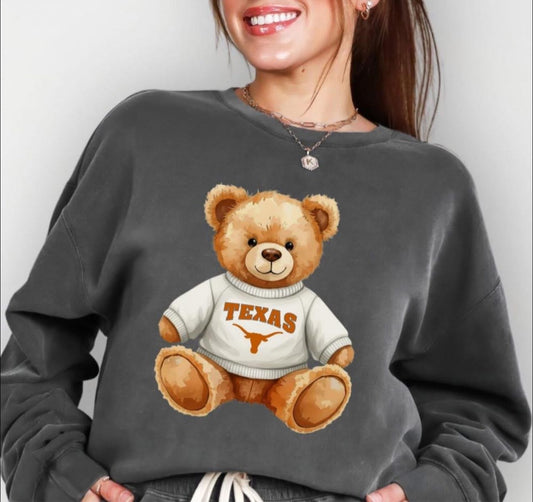 TX  L O N G H O R N  Bear - T SHIRT - (Bella/Comfort Color)