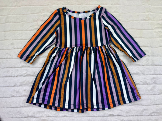 Halloween Colors Striped Dress-10925br