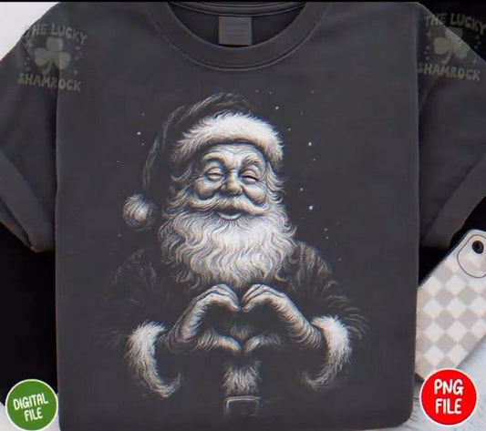 Vintage Christmas SANTA - T SHIRT - (Jerzee/Gildan)
