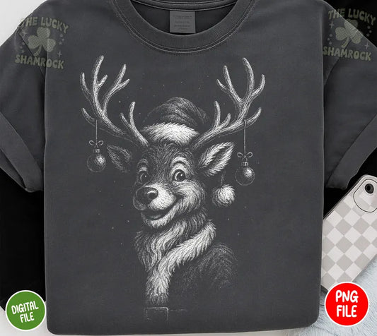 Vintage Christmas REINDEER - SWEATSHIRT - (Jerzee/Gildan)