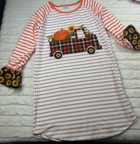 Fall Vibes Striped Truck Dress- 101425br