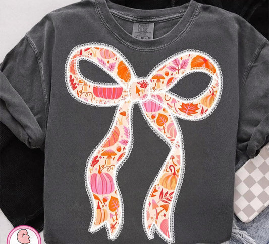 Pumpkin Bow - T SHIRT - (Jerzee/Gildan)
