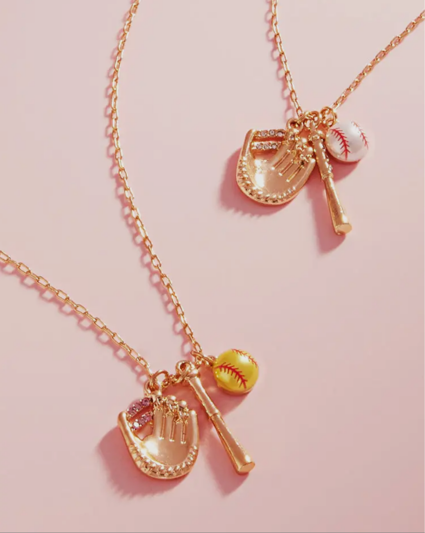 Sports Ball Shaped Pearl Glove Bat Short Necklace 121825AS