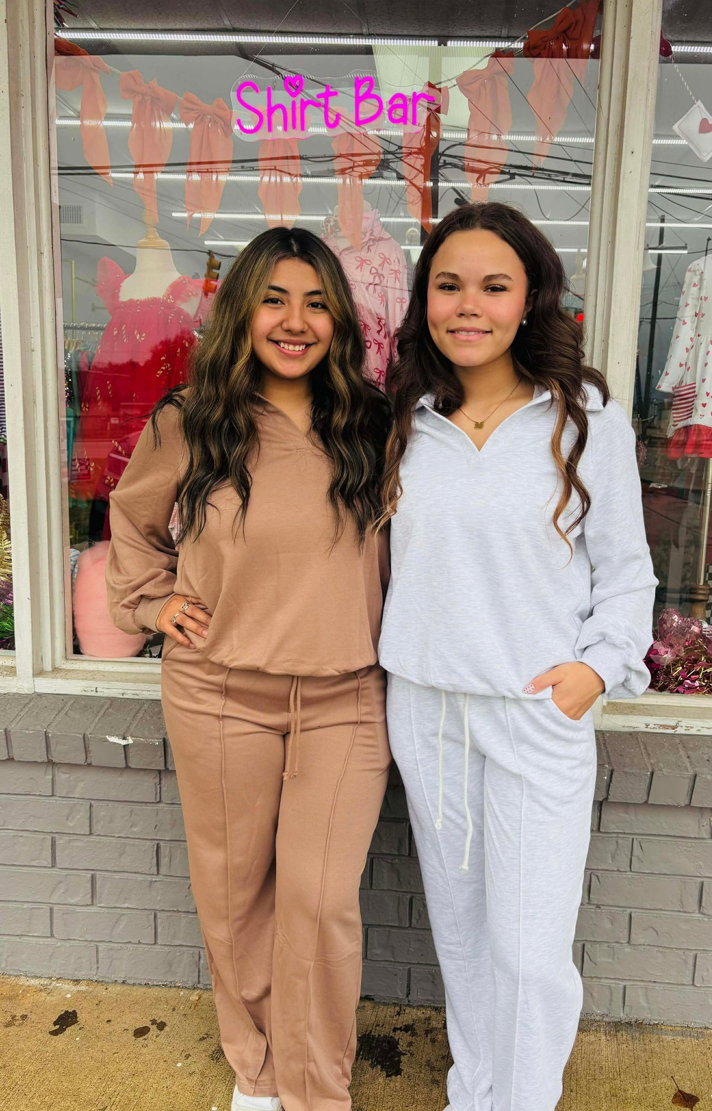 Polo Collar V Neck Pullover + Drawstring Sweatpants 122225bf1