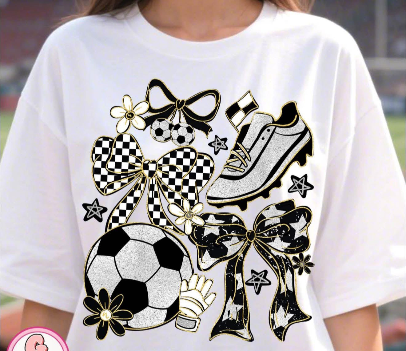 Soccer Vibes Glittery & Girly - SWEATSHIRT - (Jerzee/Gildan)