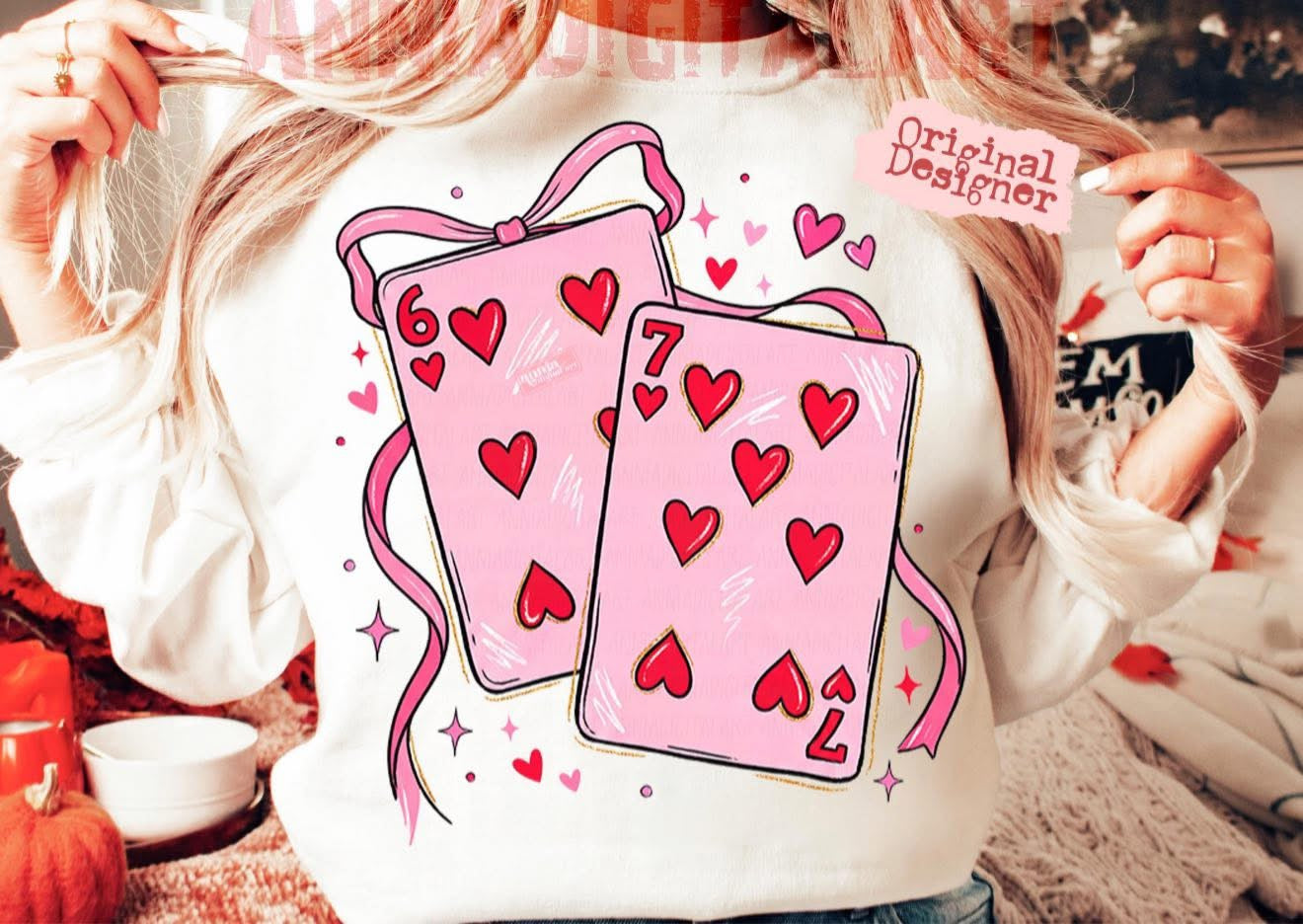 67 - Six Seven Valentine's Day Cards - T SHIRT - (Jerzee/Gildan)