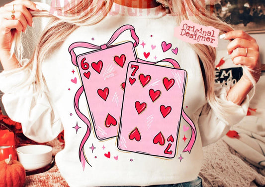 67 - Six Seven Valentine's Day Cards - T SHIRT - (Jerzee/Gildan)