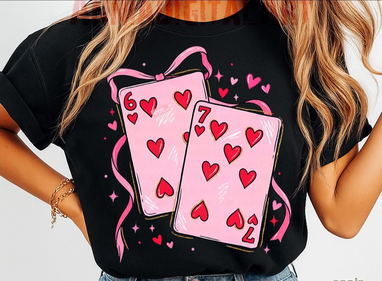 67 - Six Seven Valentine's Day Cards - T SHIRT - (Jerzee/Gildan)