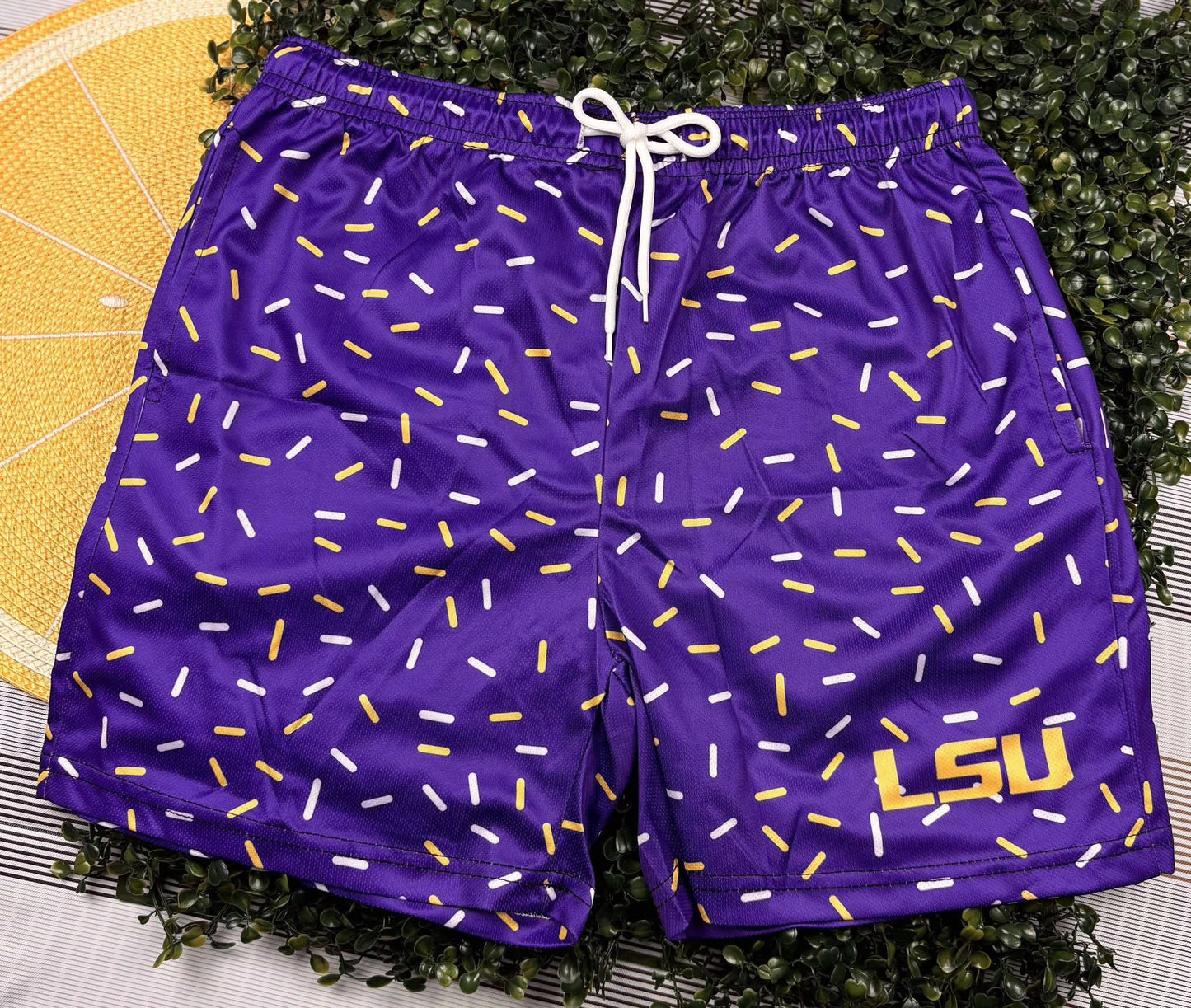LSU drip shorts (YOUTH AND ADULT)IN STORE 112425bf