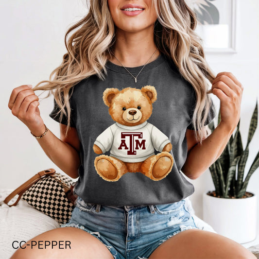 Aggie Teddy Bear - T SHIRT - (Comfort Color)