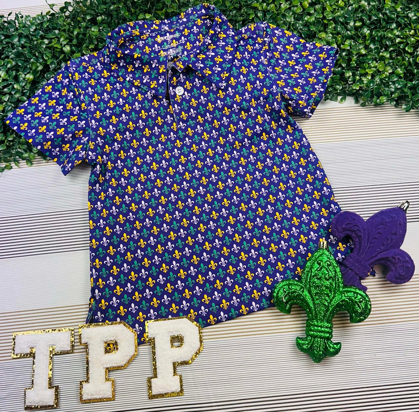 Mardi Gras Kids Polo Shirt - 012326BM