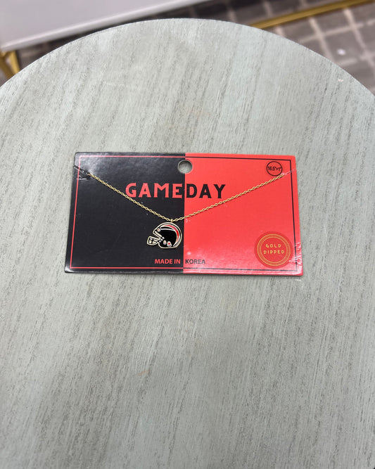 Red and Black Helmet Necklace - 110425br