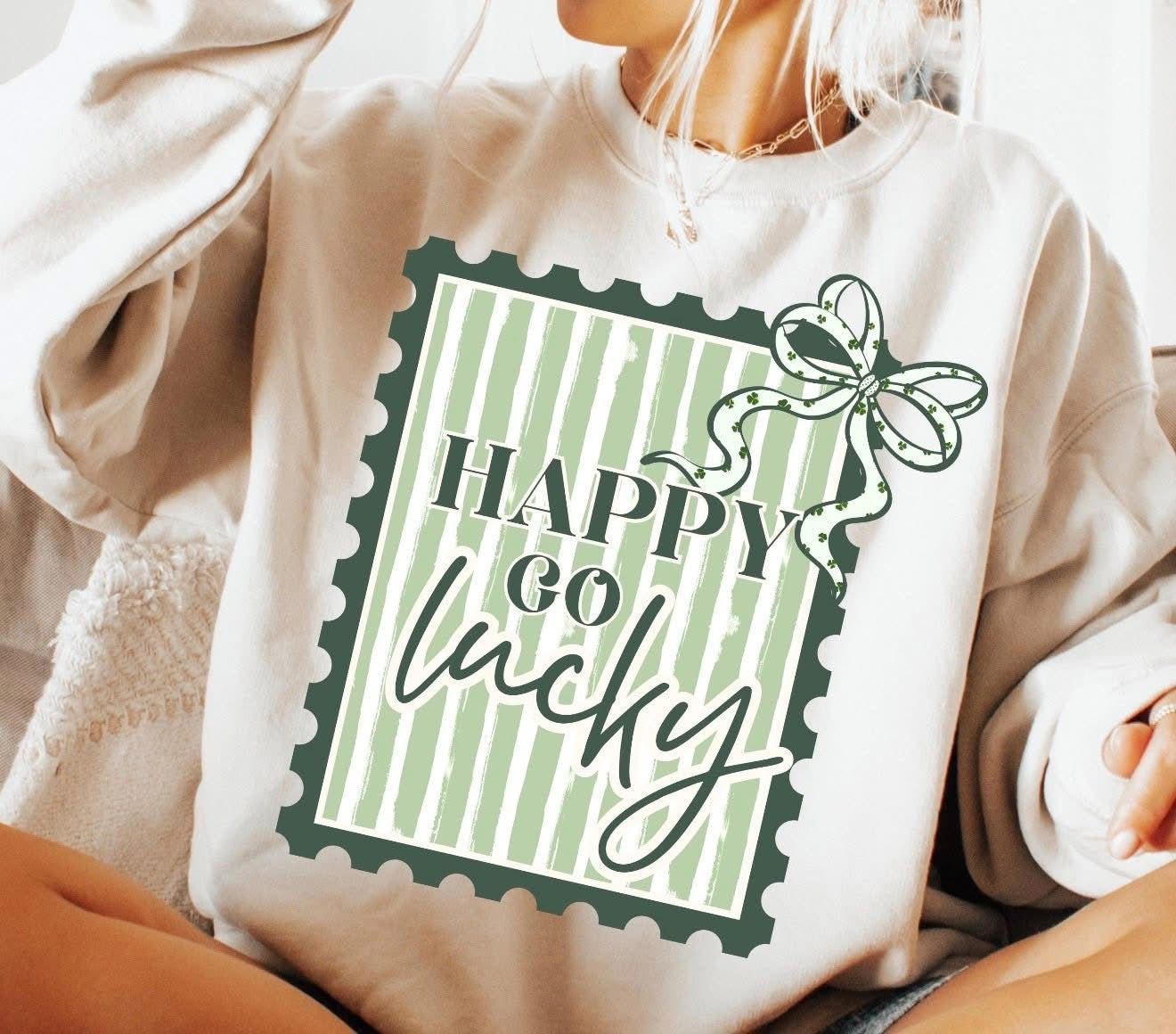 Happy Go Lucky Stamp - T SHIRT - (Comfort Color)