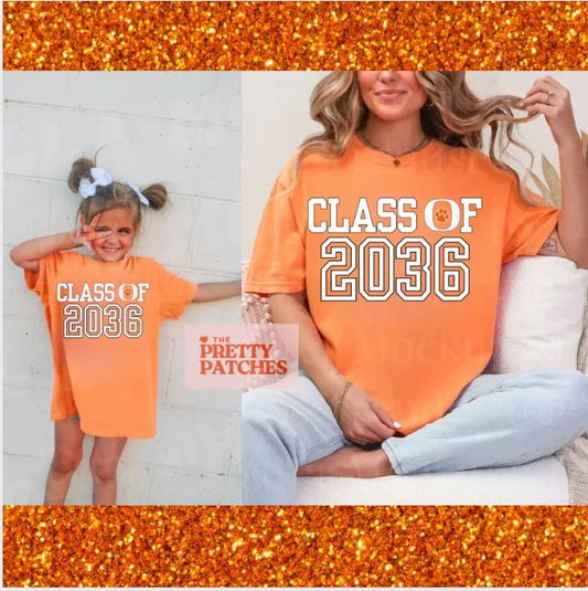 Class of 2036 Orangefield Bobcats with Paw Print in "O" - T SHIRT - (Comfort Color)