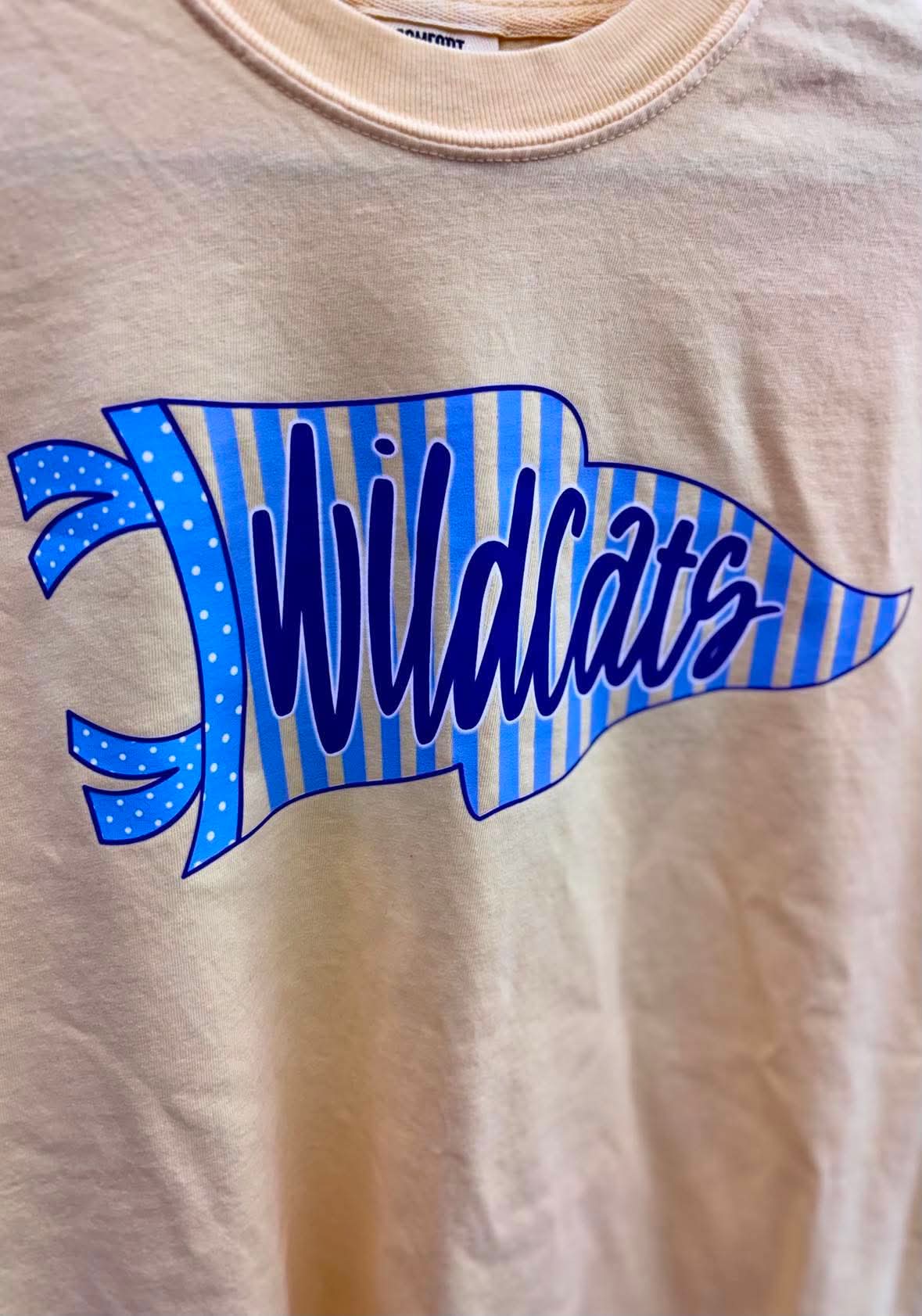 Comfort Color Wildcats Pennant Flag Shirt💙 (In Store) 072026kc