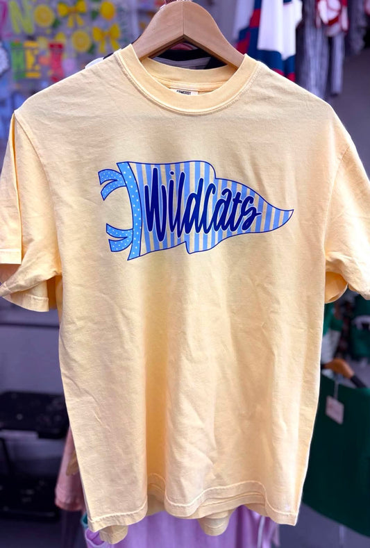Comfort Color Wildcats Pennant Flag Shirt💙 (In Store) 072026kc