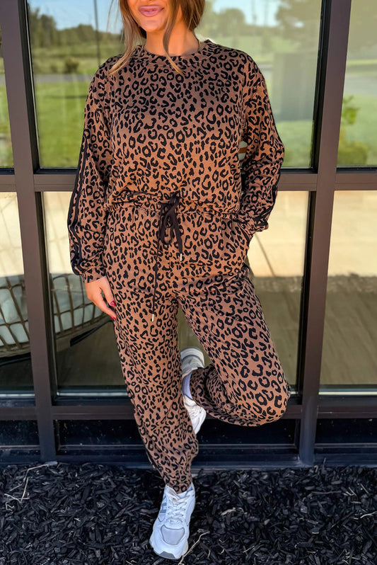 Varsity Stripe Leopard Set 12226AJ