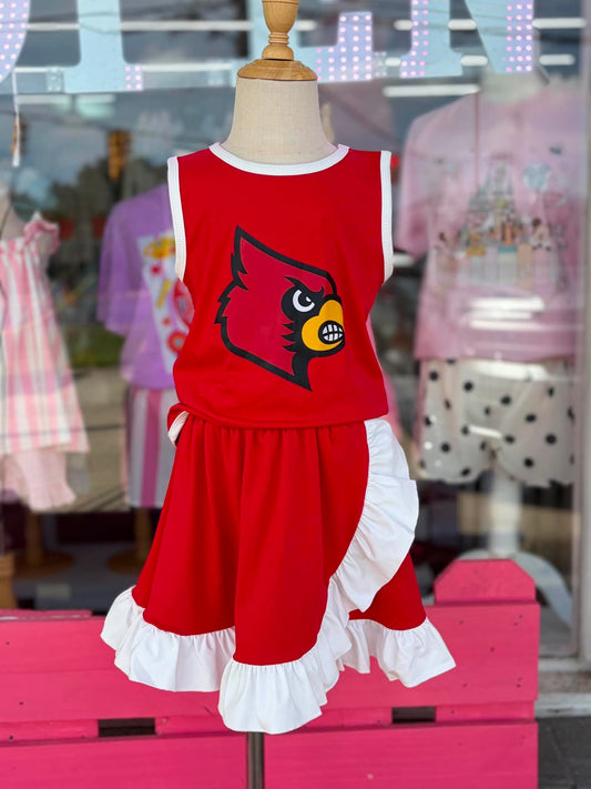 Cardinal Red & White Ruffle Spirit Set 082026DSkc