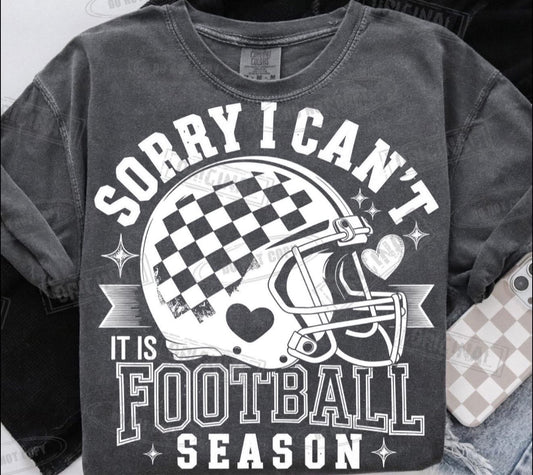 Sorry I Can't It Is Football Season - T SHIRT - (Comfort Color)