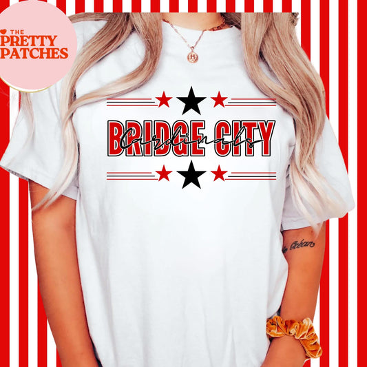 Bridge City Cardinals with Stars - T SHIRT - (Jerzee/Gildan)