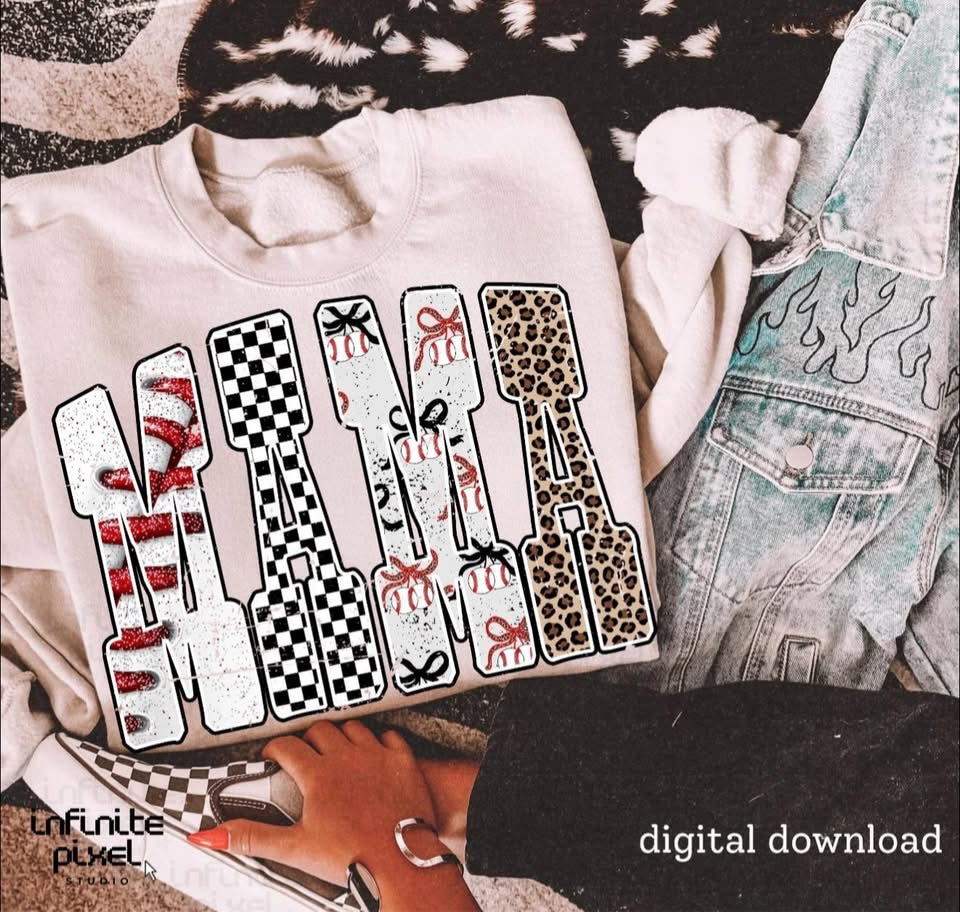 Baseball Mama - T SHIRT - (GILDAN/JERZEE)