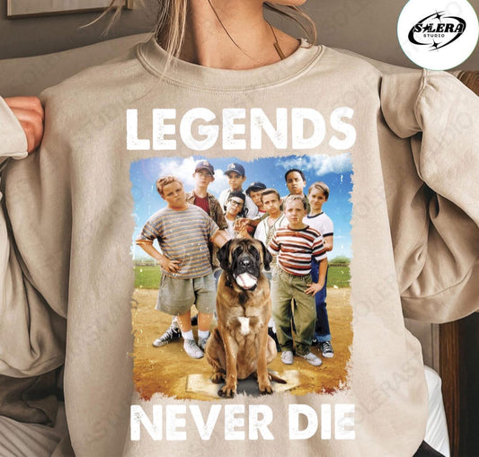 Legends Never Die from The Sandlot - T SHIRT - (Jerzee/Gildan)