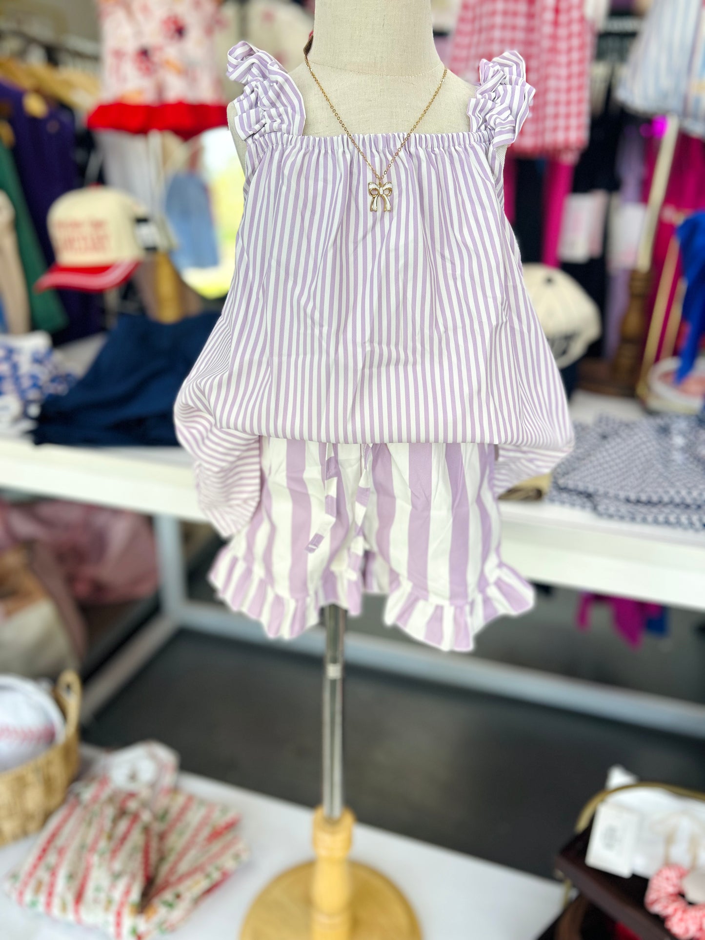 Spring Gingham And Stripes Purple Set-033126br1