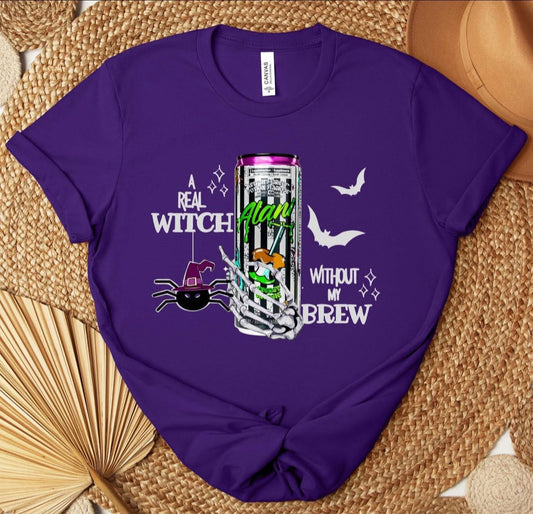 A Real Witch Without my Brew - T SHIRT - (Bella)