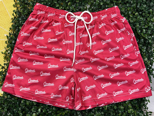 CARDINALS SHORTS (red shorts white font) IN-STORE - CRS2