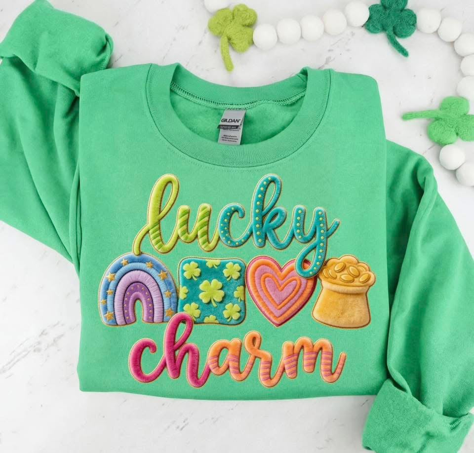 Faux Yarn Lucky Charms - TSHIRT- (COMFORT COLOR/BELLA)