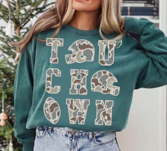 Camo Touchdown - T SHIRT - (Comfort Color/DriFit)