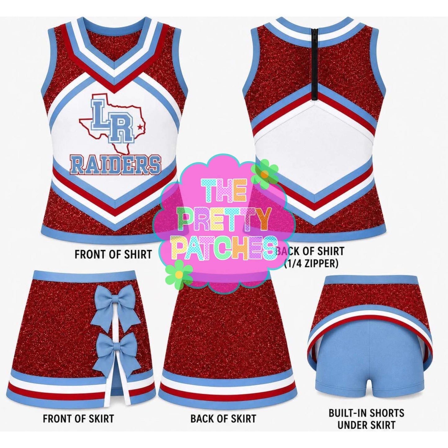 LUMBERTON RAIDERS GLITTER CHEER UNIFORM (PREORDER) 060826KB