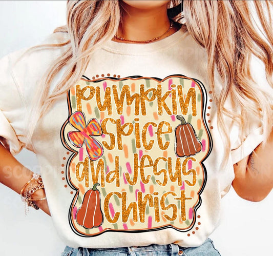 Pumpkin Spice & Jesus Christ - T SHIRT - (Jerzee/Gildan)