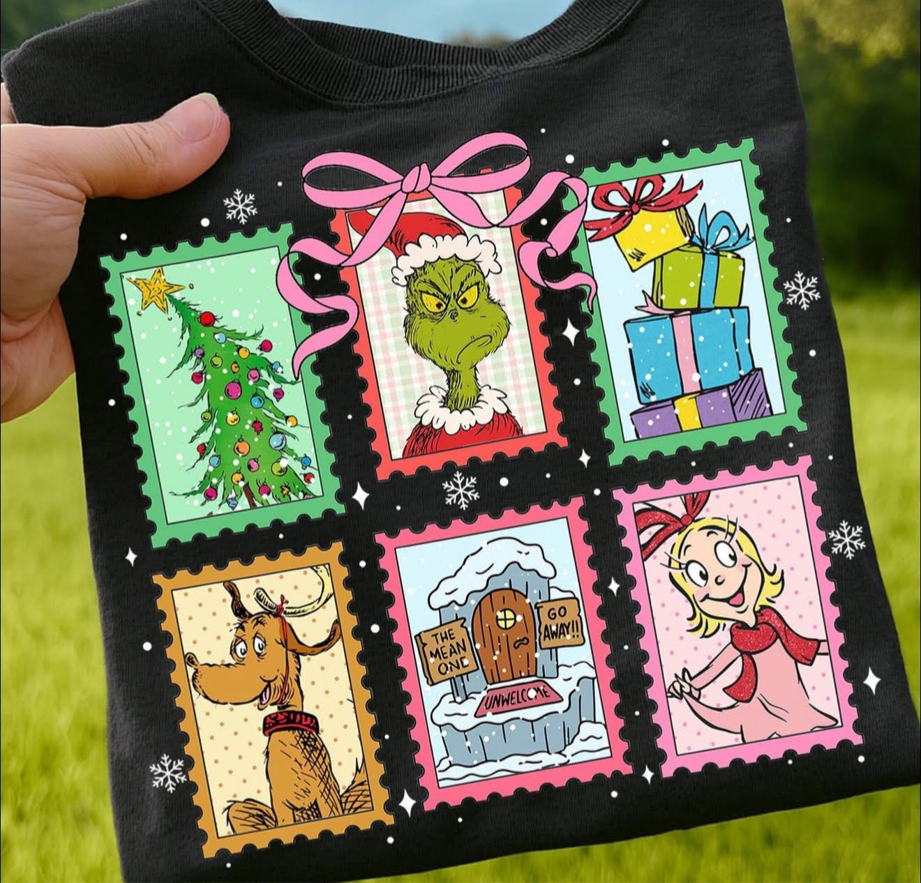 Grinch Stamps - T SHIRT - (Bella/Comfort Color)