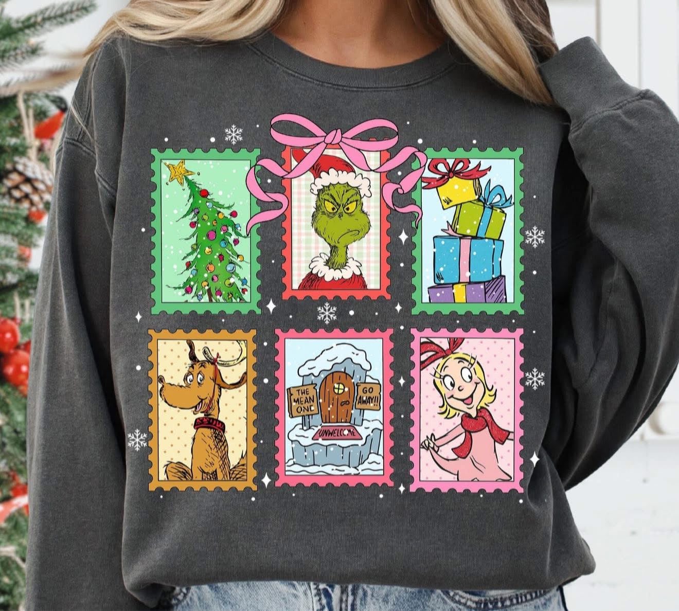 Grinch Stamps - T SHIRT - (Bella/Comfort Color)
