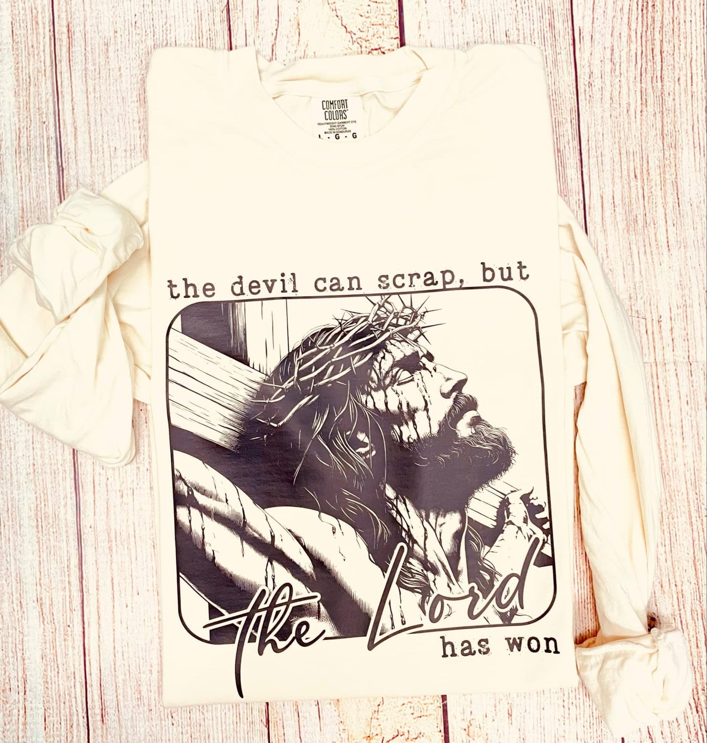 The Devil can scrap but the Lord has won - LONG SLEEVE (COLOR COMFORT + BELLA)