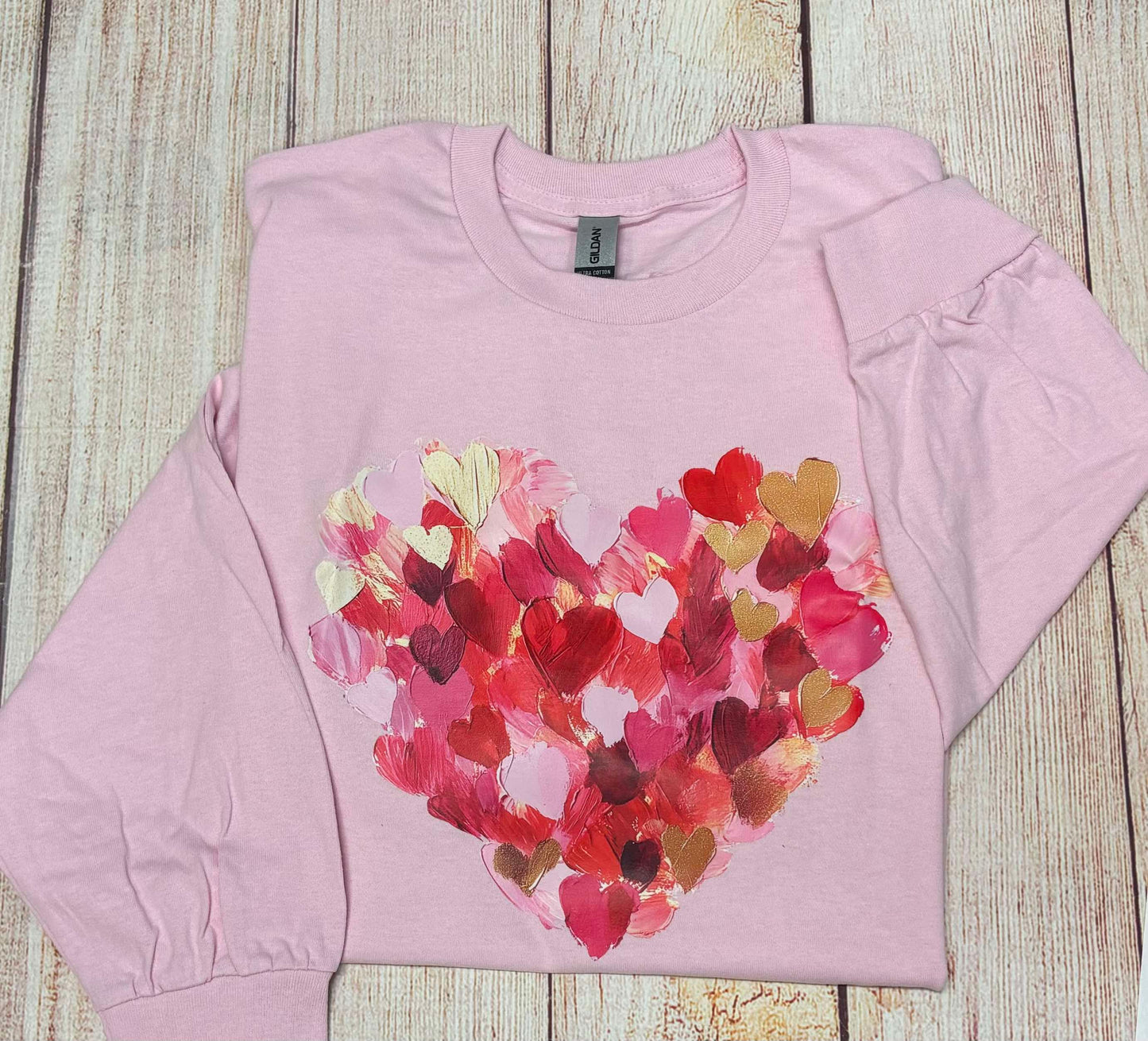 HEART PAINT BRUSH STROKE VALENTINES (GILDAN LONG SLEEVE)