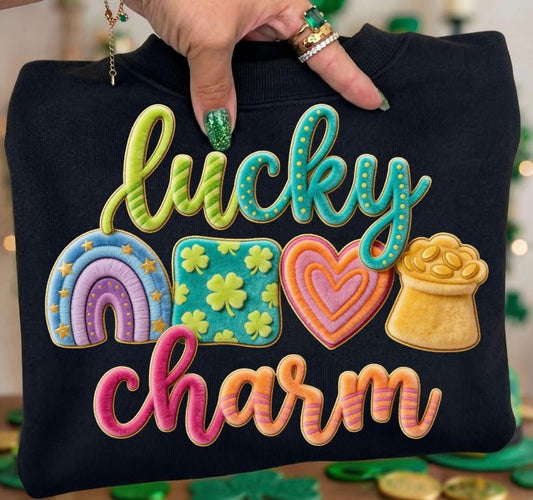 Faux Yarn Lucky Charms - TSHIRT- (COMFORT COLOR/BELLA)
