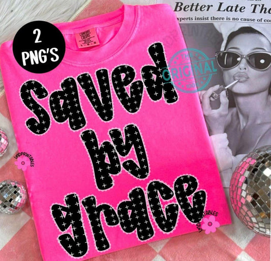 Saved By Grace - T SHIRT - (Comfort Color)