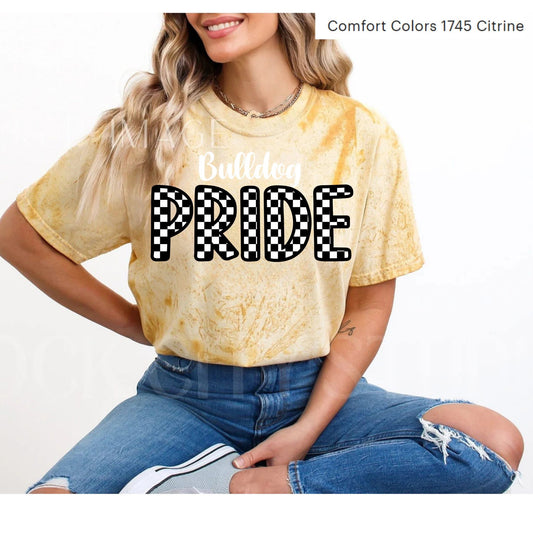 Checkered Bulldog Pride - T SHIRT - (Comfort Color)