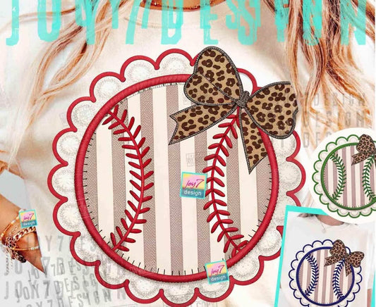 Girly Baseball with Cheetah Bow- TSHIRT- (GILDAN/JERZZE)