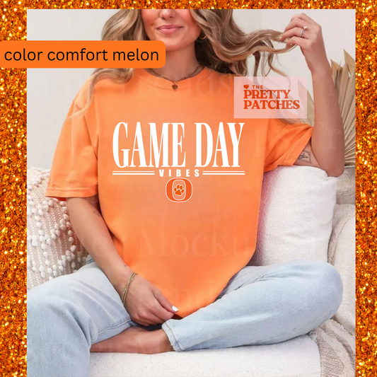 GAME DAY VIBES (ORANGEFIELD BOBCATS)  -TSHIRT- (COMFORT COLOR/BELLA) 052926LW