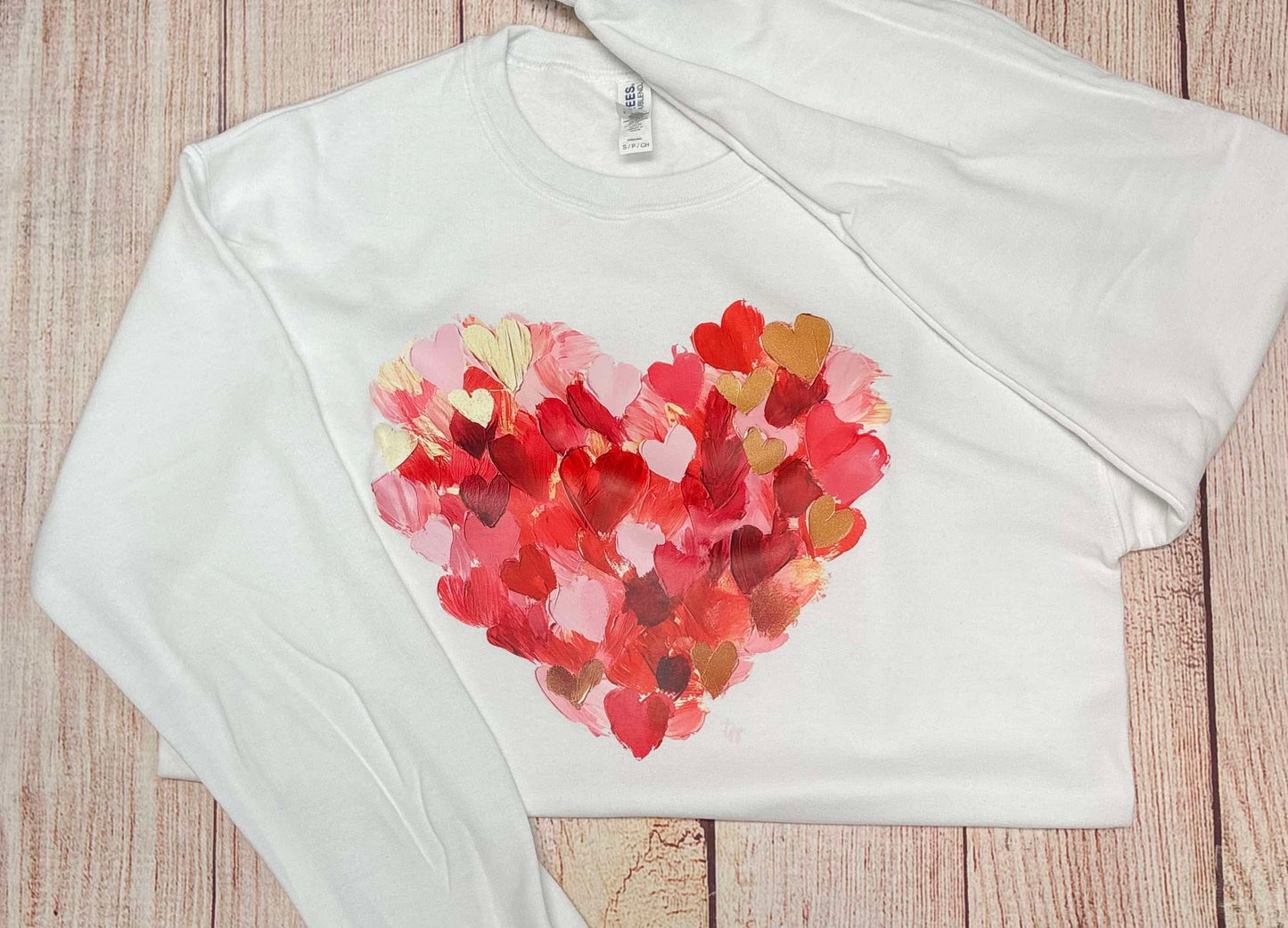 HEART PAINT BRUSH STROKE VALENTINES (GILDAN LONG SLEEVE)