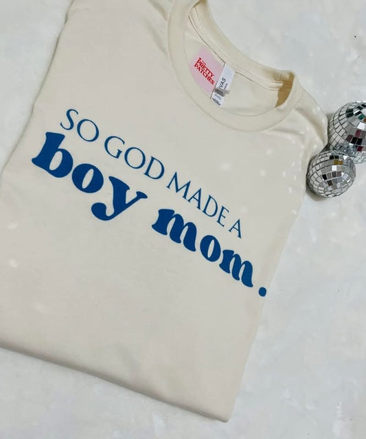 So God Made me a Boy Mom- T SHIRT - (Bella/Comfort Color)