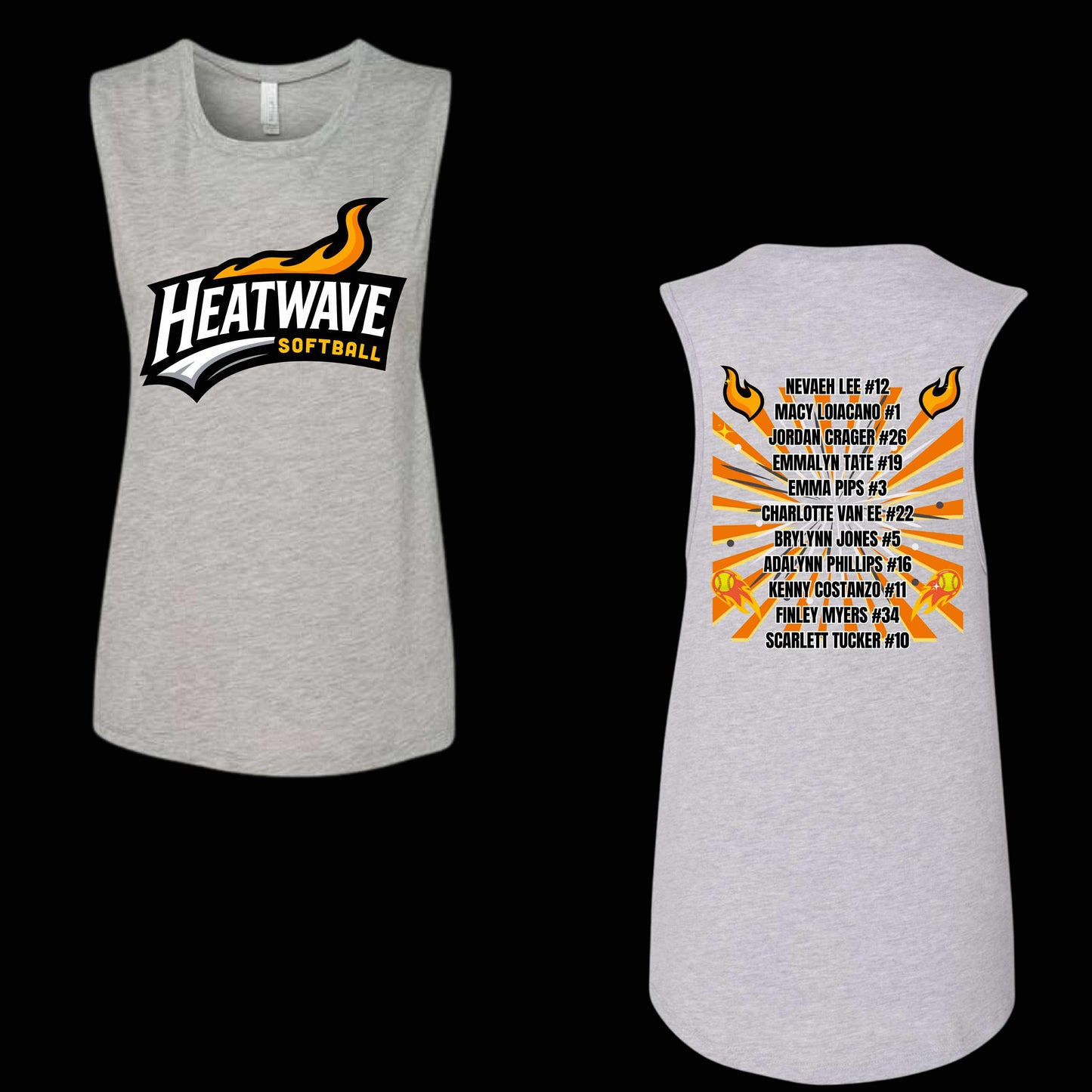 Heat Wave Team Shirts (Bella TANK) (FRONT IMAGE LARGE-- BACK IMAGE LARGE)
